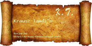 Krausz Tamás névjegykártya